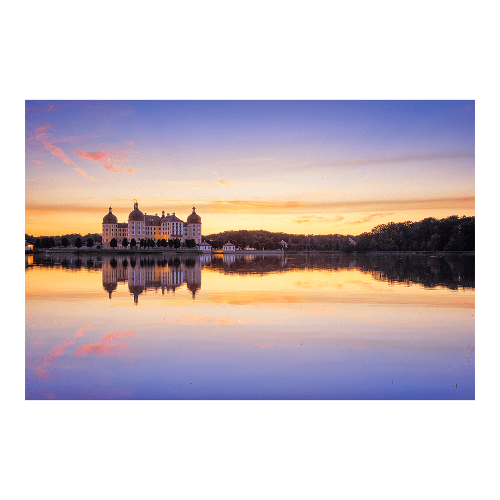 Leinwand (00843) Schloss Moritzburg im Abendrot