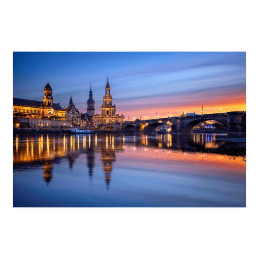 Acryl Board (00917) Altstadt zur Blauen Stunde
