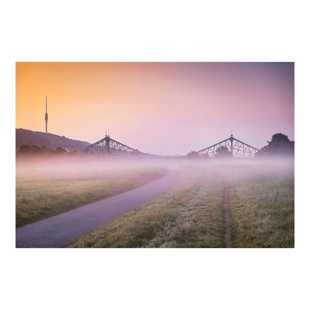 Acryl Board (00985) Blaues Wunder im Nebel