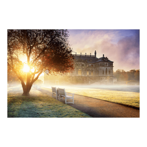 Leinwand (00989) Großer Garten im Nebel