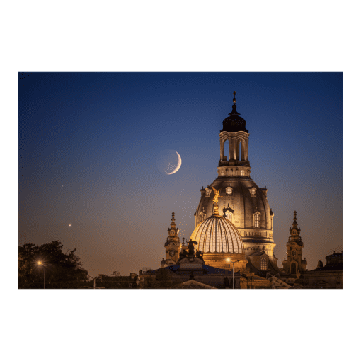 Poster (01008) Frauenkirche mit Mond