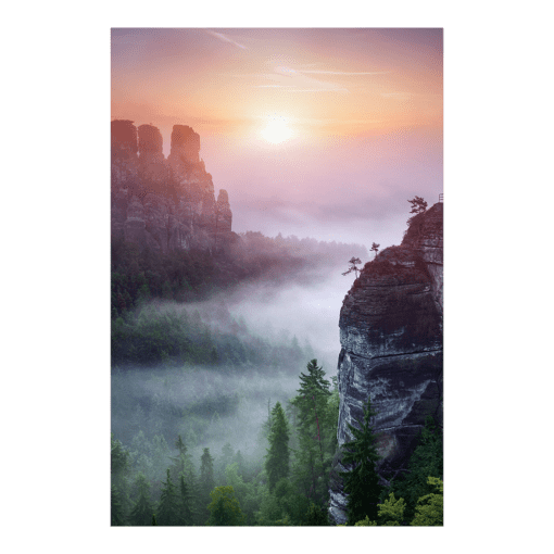 Acryl Board (01033) Sächsische Schweiz im Nebel