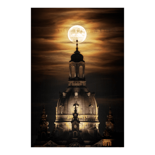 Leinwand (01081) Frauenkirche mit Vollmond