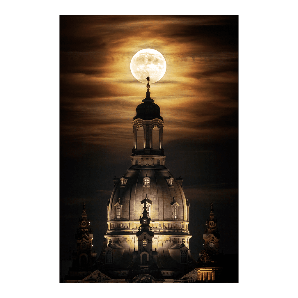 Poster (01081) Frauenkirche mit Vollmond | ddpix.de