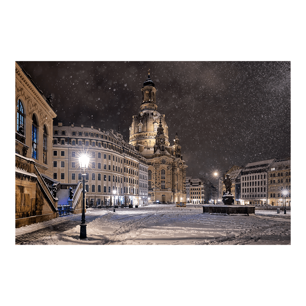 Fotoabzug (01165) Frauenkirche im Winter