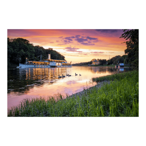 Poster (01214) Dampfer am Abend
