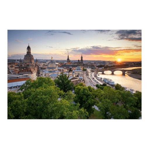 Poster (01271) Dresden zum Sonnenuntergang