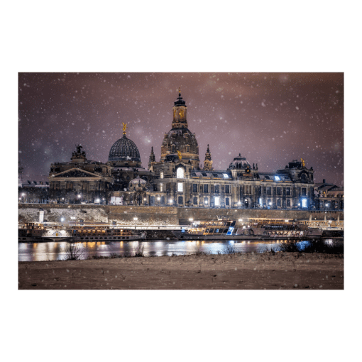 Poster (01307) Dresden Skyline im Winter