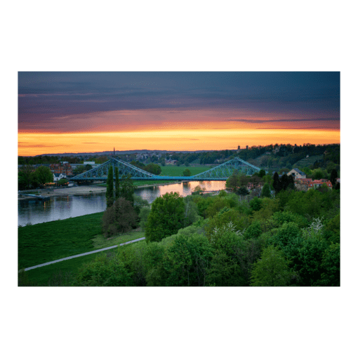Poster (01336) Blaues Wunder zum Sonnenuntergang