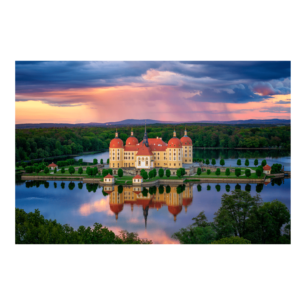 Fotoabzug (01367) Regenschauer am Schloss Moritzburg