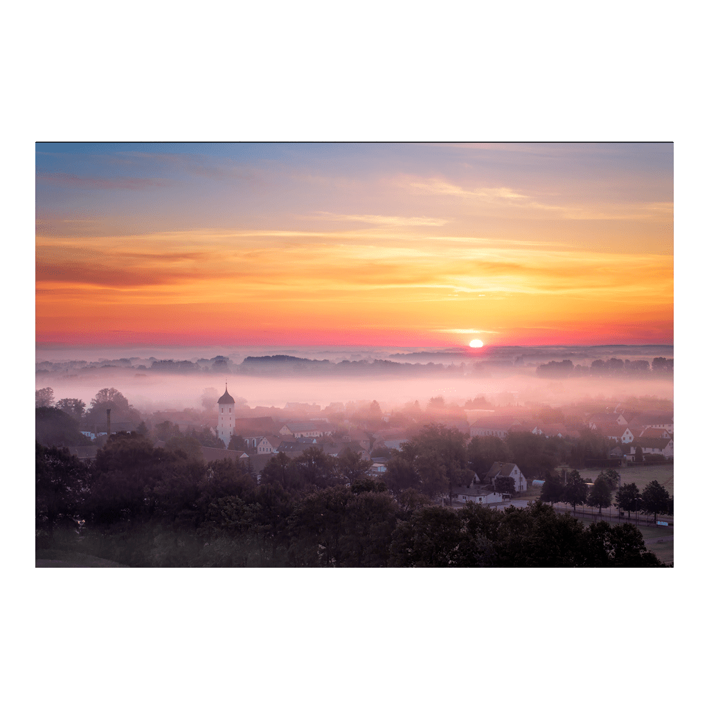 Fotoabzug (01375) Malschwitz zum Sonnenaufgang