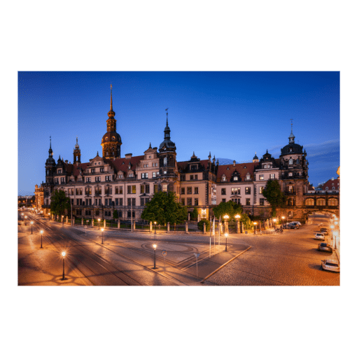 Poster (01394) Residenzschloss Dresden zur Blauen Stunde