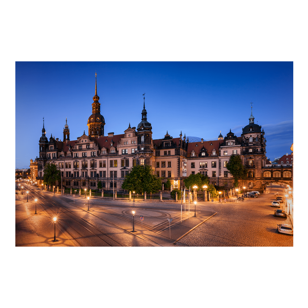 Leinwand (01394) Residenzschloss Dresden zur Blauen Stunde