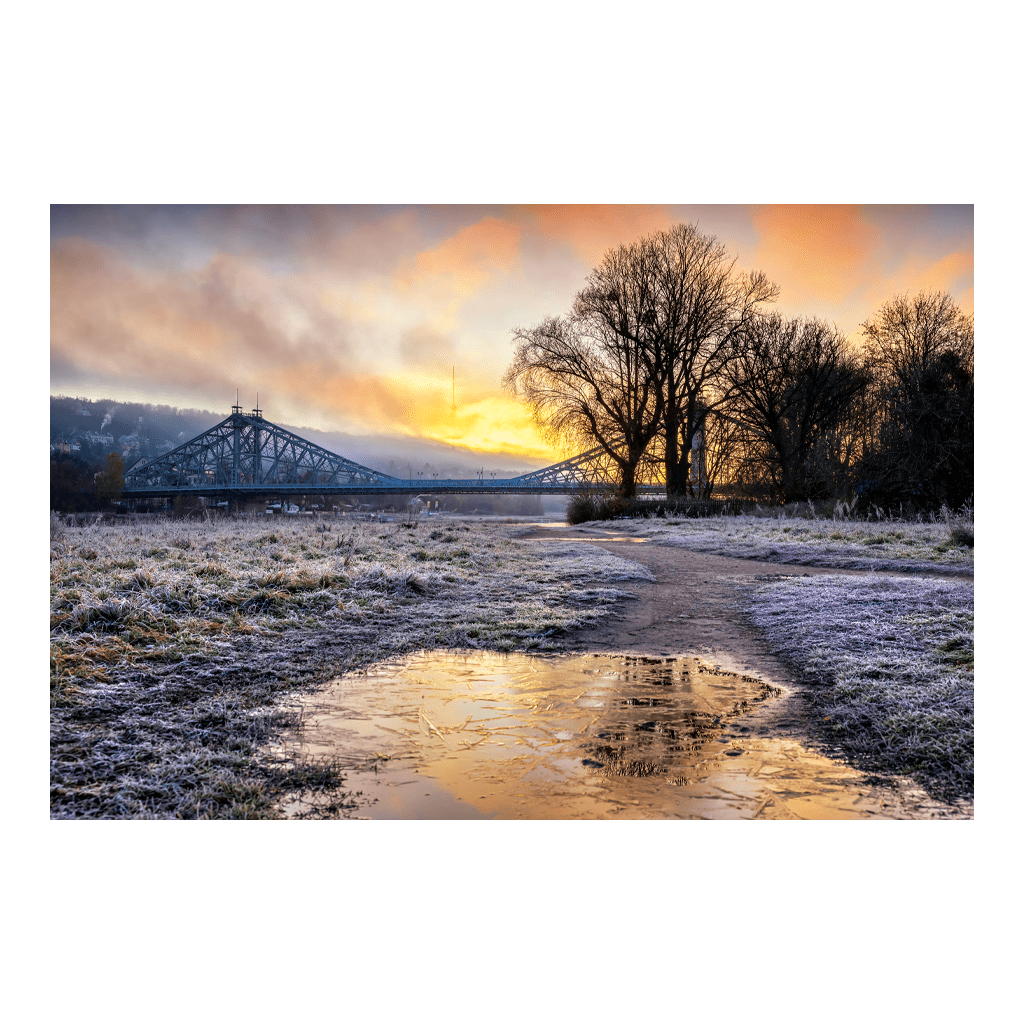 Poster (01425) Kalter Wintermorgen am Blauen Wunder