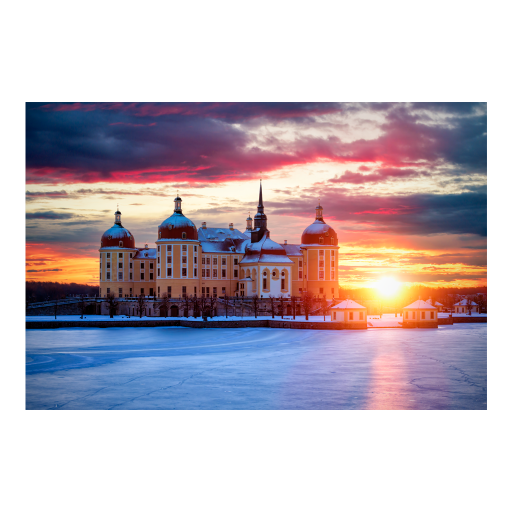 Acryl Board (01428) Schloss Moritzburg im Winter