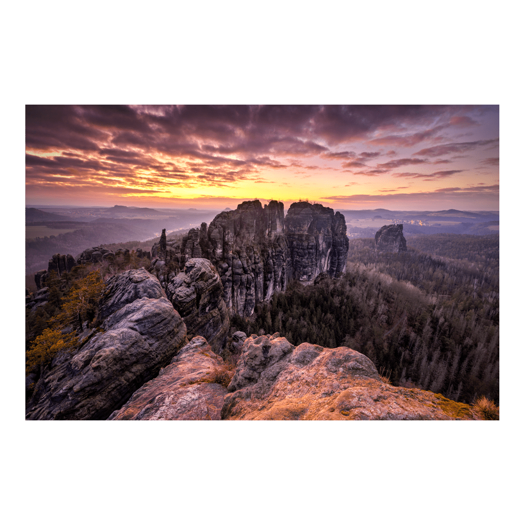 Alu-Dibond (01452) Schrammsteine zum Sonnenuntergang