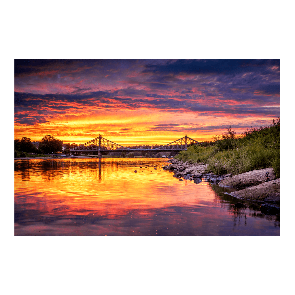 Leinwand (01454) Blaues Wunder im Abendrot