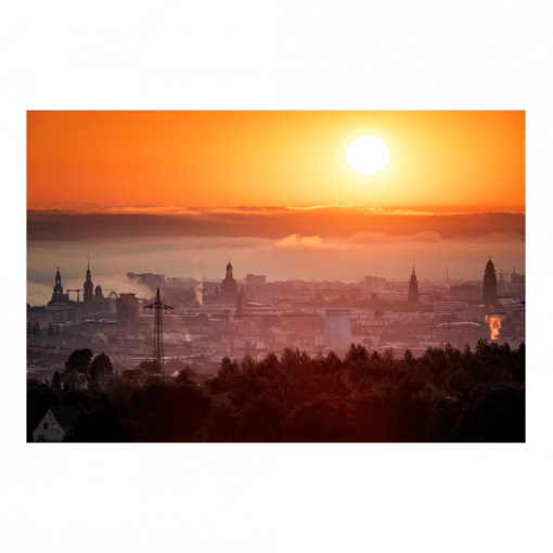 Poster (01455) Dresden Aussicht zum Sonnenaufgang
