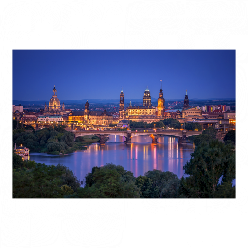 Leinwand (01530) Skyline Luftbild am Abend