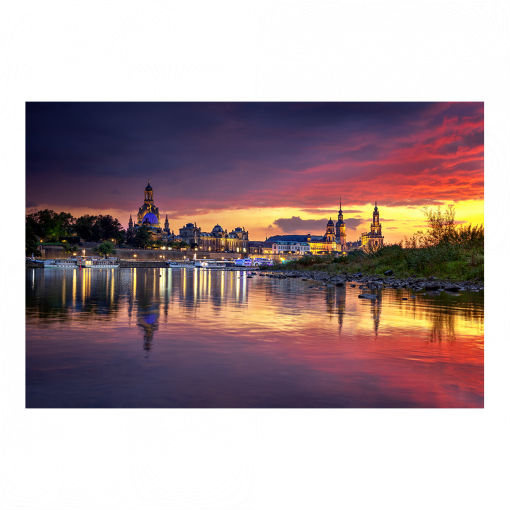 Fotoabzug (01556) Skyline im Abendrot