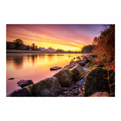Acryl Board (01560) Schloss Pillnitz im Morgenrot
