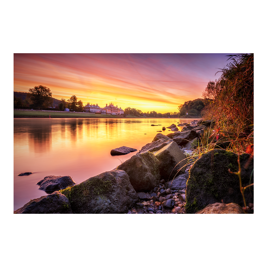 Acryl Board (01560) Schloss Pillnitz im Morgenrot