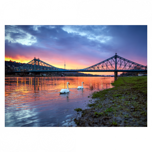 Puzzle (Nr. 01318) Sonnenaufgang am Blauen Wunder