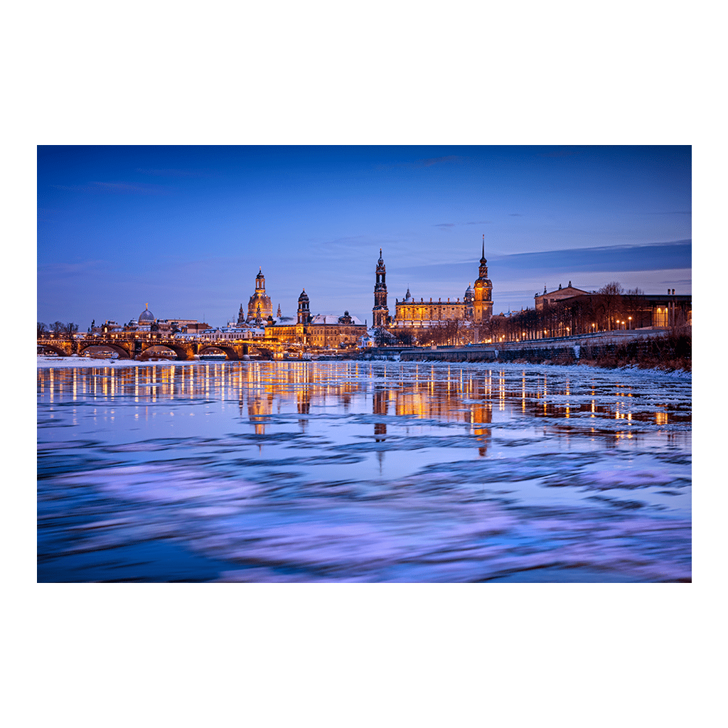 Leinwand (01603) Eisschollen zur Blauen Stunde