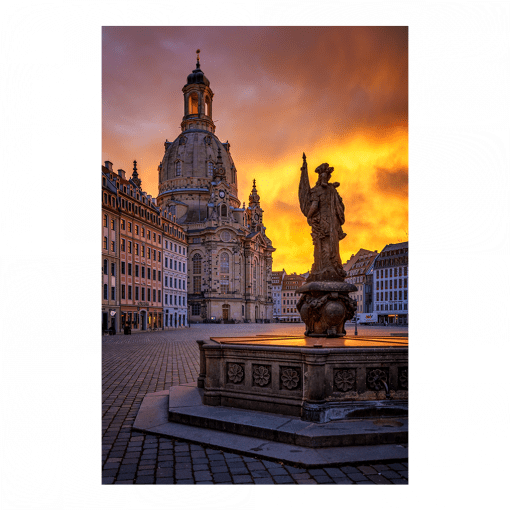 Poster (01619) Friedensbrunnen zum Sonnenaufgang
