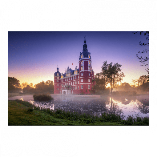 Poster (01670) Schloss Muskau im Morgennebel