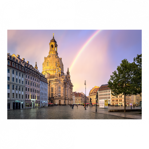 Fotoabzug (01674) Frauenkirche unterm Regenbogen