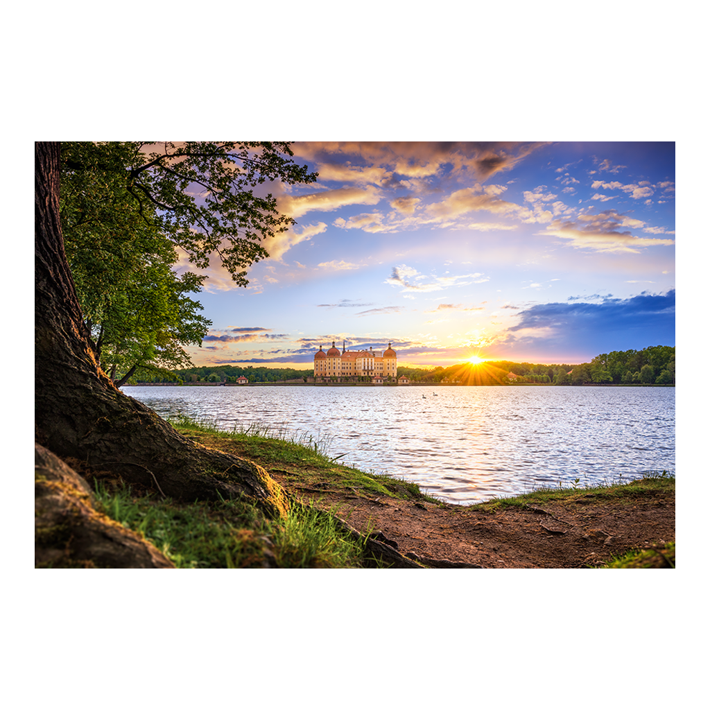 Fotoabzug (01675) Schloss Moritzburg zum Sonnenuntergang