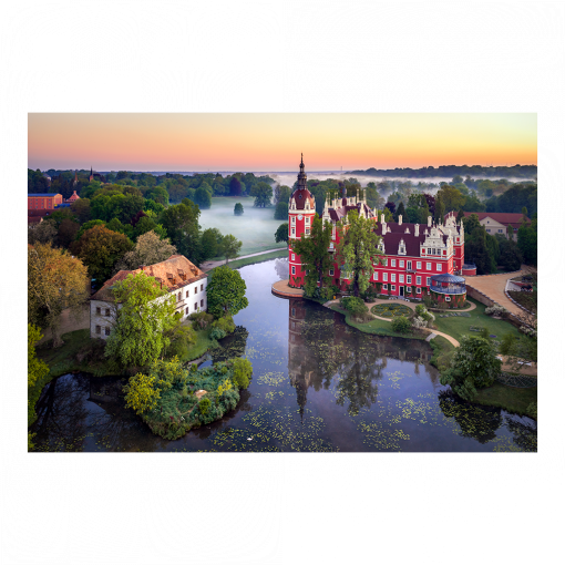 Poster (01677) Schloss Muskau am frühen Morgen