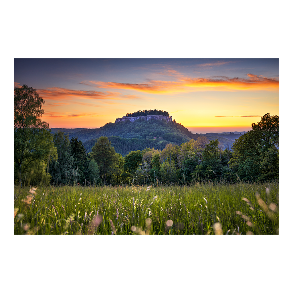 Poster (01678) Festung Königstein zum Sonnenuntergang