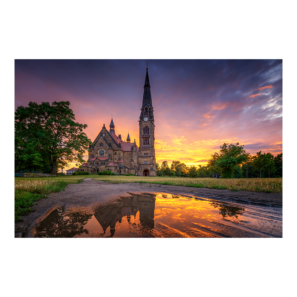 Poster (01697) Garnisonkirche mit Spiegelung