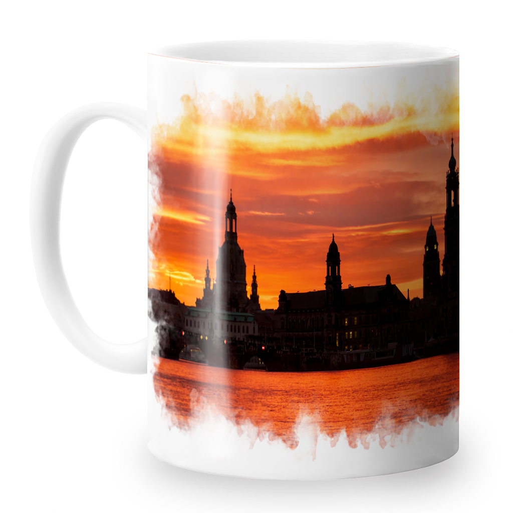 Fototasse (Nr. 01334) Dresden Skyline zum Sonnenaufgang – Bild 2