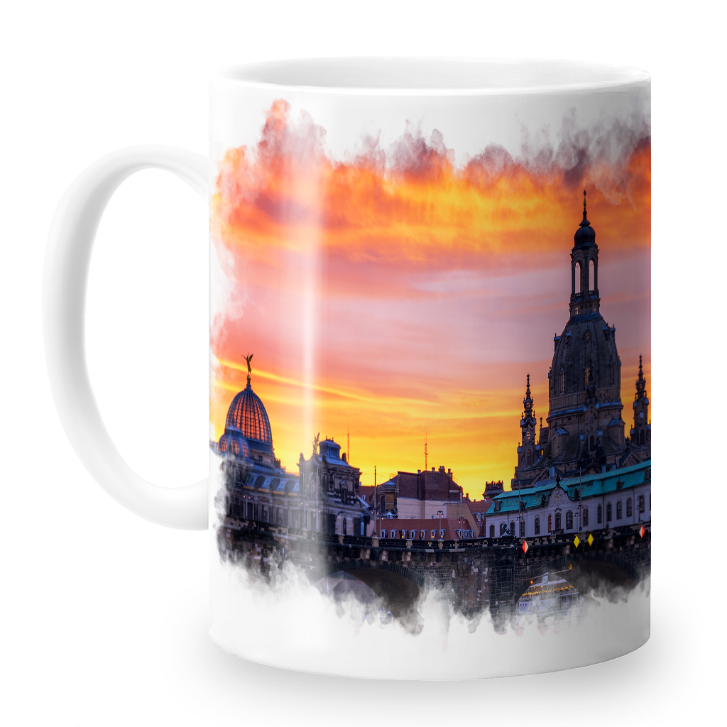 Fototasse (Nr. 01590) Sonnenaufgang am Elbufer – Bild 2