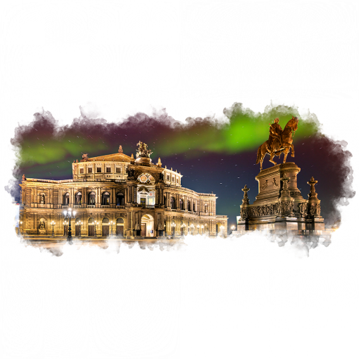 Fototasse (Nr. 01607) Polarlichter über der Semperoper